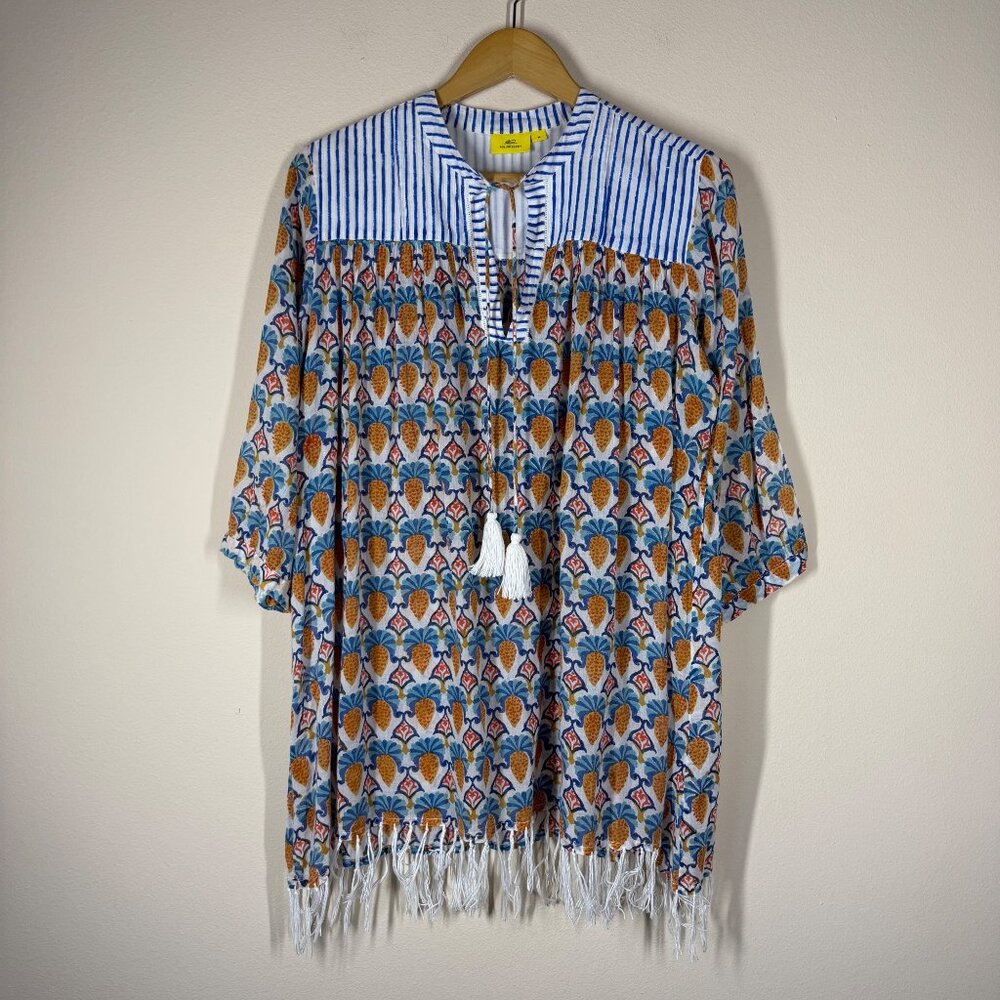 Roller Rabbit Block Print Serafina Tunic Fringe W… - image 2